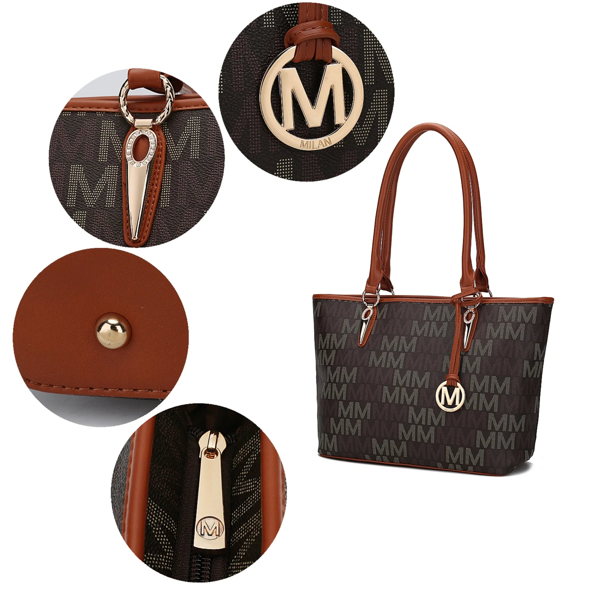 Marimar Women'S Tote Bag with Pouch and Wristlet, Signature 4 Piece Set by Mia K - Red
